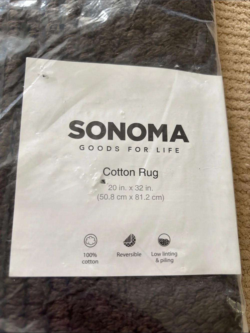 SONOMA Cotton Bath Rug in chocolate